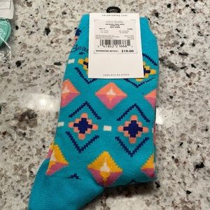 Vera Bradley Hacienda Crew Socks, Teal NWT